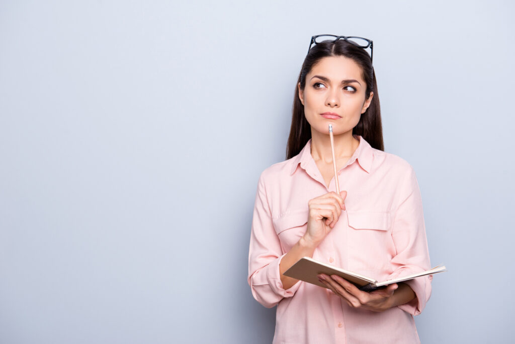 Woman planning her calendar.